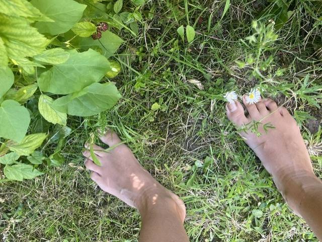 Pieds dans l'herbe, réflexologie plantaire